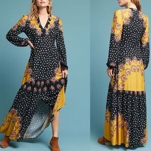 Farm Rio Floral-Blocked Maxi Dress Size S NWT